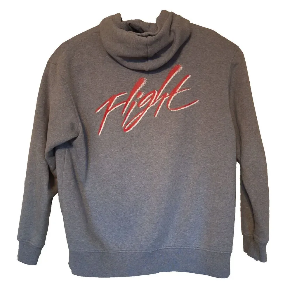 Jordan Hoodie Mens L Gray Flight Air Essentials Fleece Pullover Jumpman